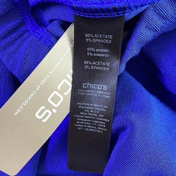 NWT Chico’s Travelers Elastic Waistband Pull On Pants Size L Royal Blue Straight - Picture 8 of 16